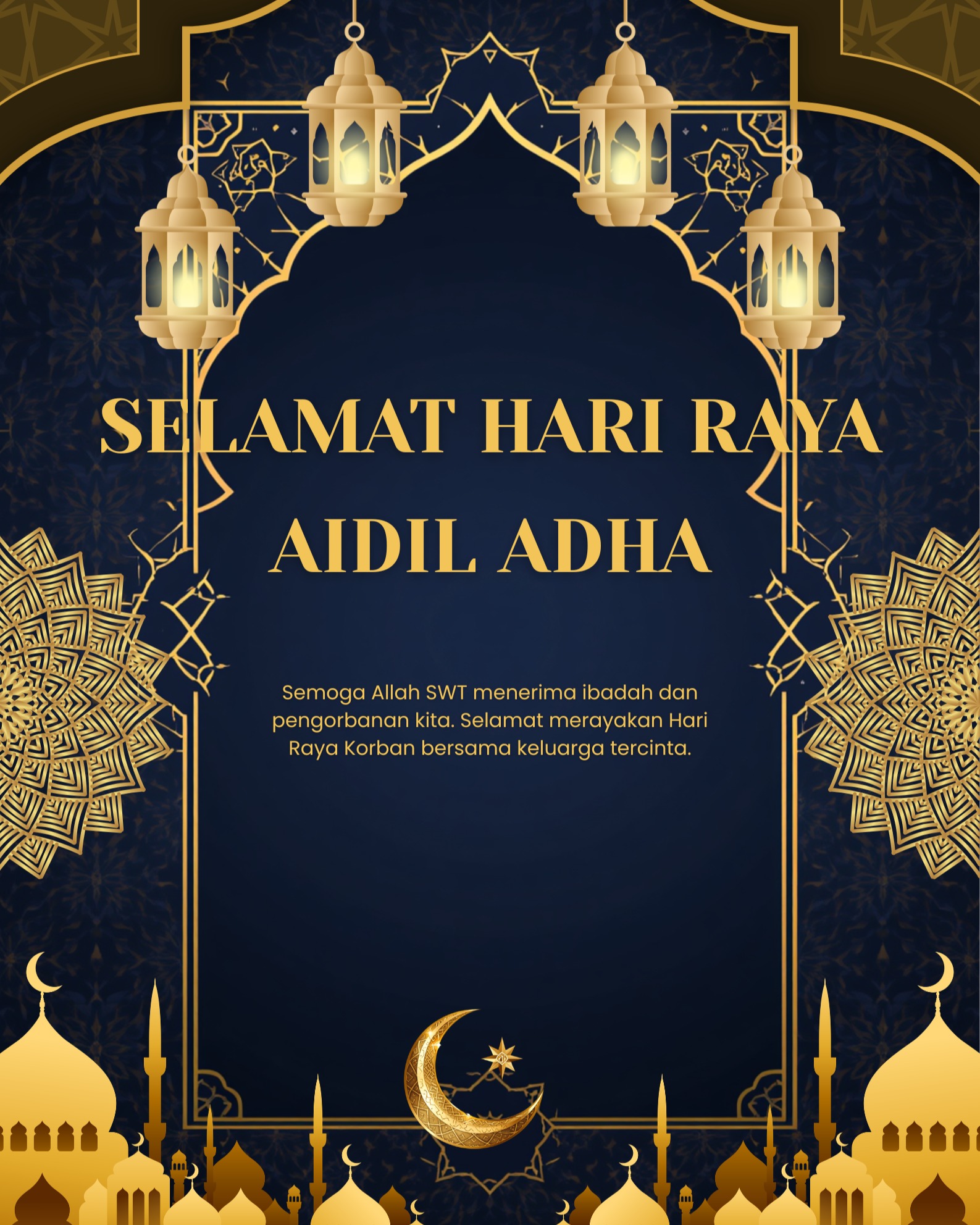Selamat Hari Raya Aidiladha! Semoga ibadah korban dan semangat pengorbanan yang kita lakukan pada tahun ini membawa keberkatan, keampunan, serta mengeratkan lagi tali persaudaraan.